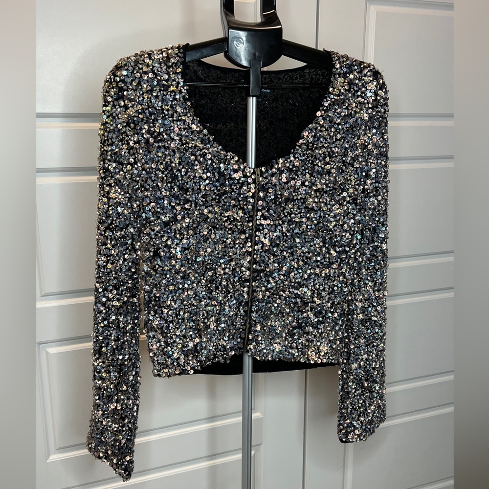 Guess by Marciano Sparkling Sequin Blazer - Silver